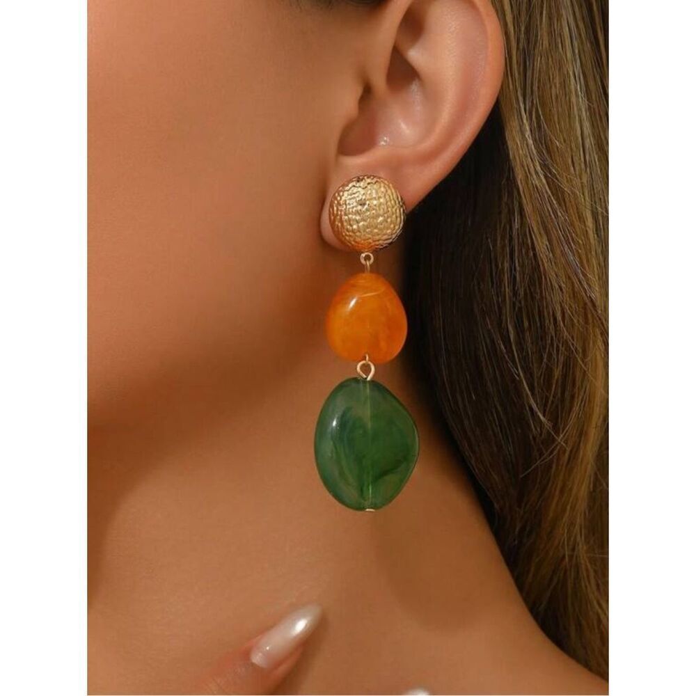 Stone drop earrings N2071